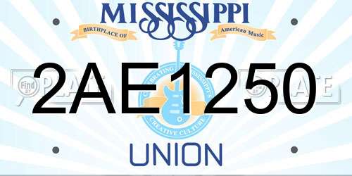 2AE1250 Mississippi License Plate