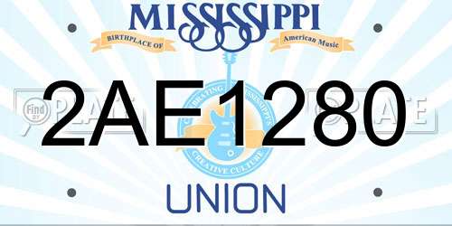 2AE1280 Mississippi License Plate