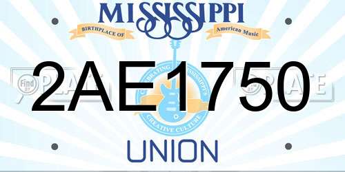 2AE1750 Mississippi License Plate