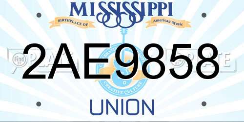2AE9858 Mississippi License Plate