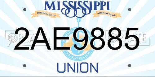 2AE9885 Mississippi License Plate