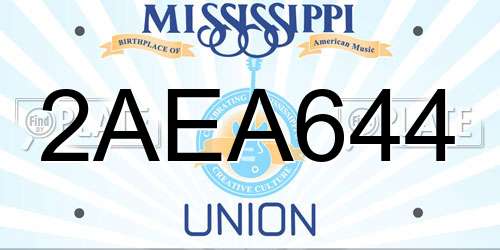 2AEA644 Mississippi License Plate