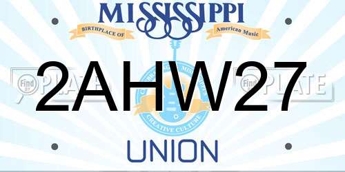 2AHW27 Mississippi License Plate