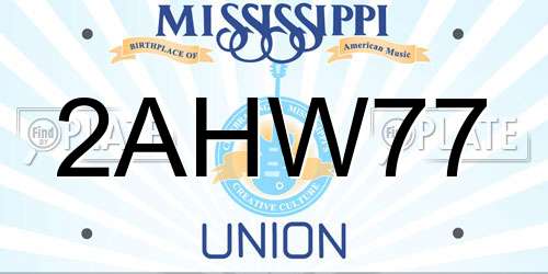 2AHW77 Mississippi License Plate