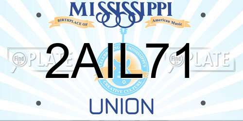 2AIL71 Mississippi License Plate