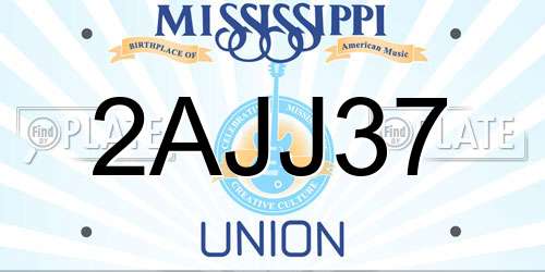 2AJJ37 Mississippi License Plate