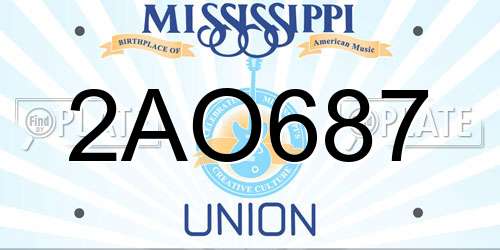 2AO687 Mississippi License Plate