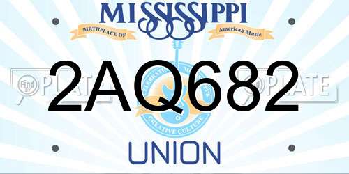 2AQ682 Mississippi License Plate