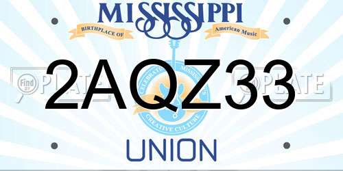 2AQZ33 Mississippi License Plate