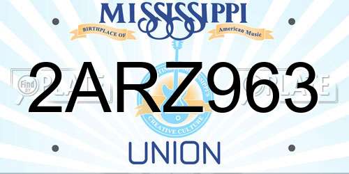 2ARZ963 Mississippi License Plate