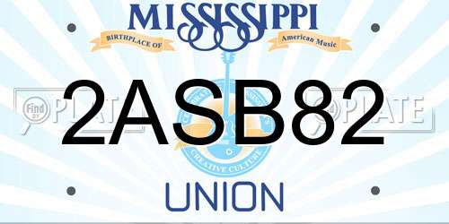 2ASB82 Mississippi License Plate
