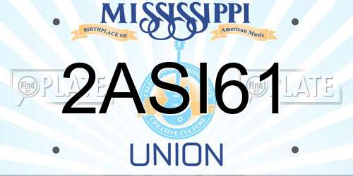 2ASI61 Mississippi License Plate