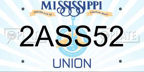 2ASS52 Mississippi License Plate