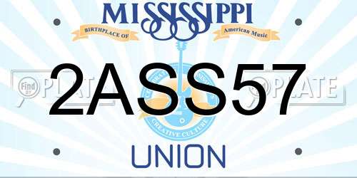 2ASS57 Mississippi License Plate
