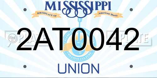 2AT0042 Mississippi License Plate