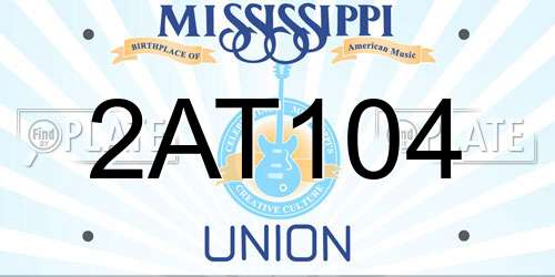 2AT104 Mississippi License Plate