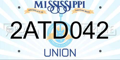 2ATD042 Mississippi License Plate