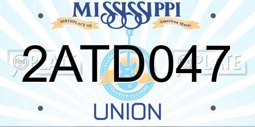 2ATD047 Mississippi License Plate