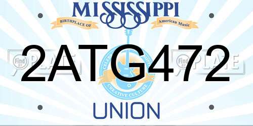 2ATG472 Mississippi License Plate