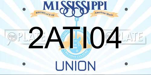 2ATI04 Mississippi License Plate