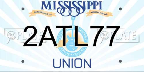 2ATL77 Mississippi License Plate