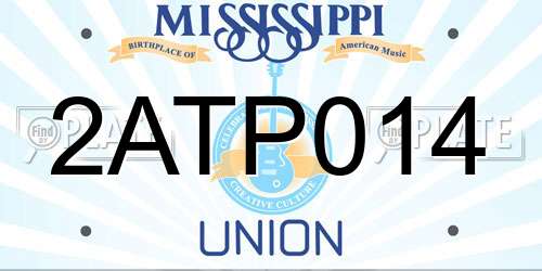 2ATP014 Mississippi License Plate