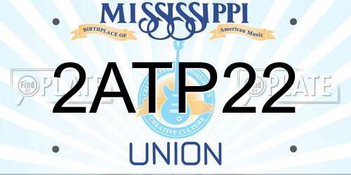 2ATP22 Mississippi License Plate