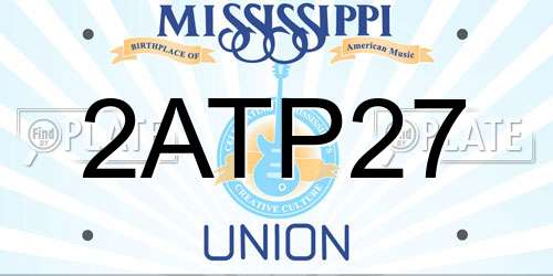 2ATP27 Mississippi License Plate