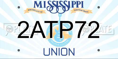 2ATP72 Mississippi License Plate