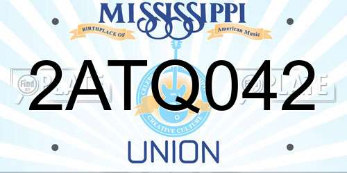 2ATQ042 Mississippi License Plate