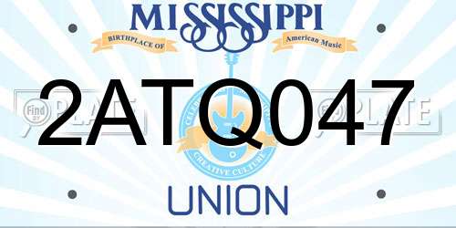 2ATQ047 Mississippi License Plate