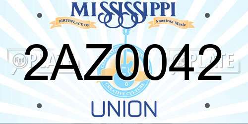 2AZ0042 Mississippi License Plate