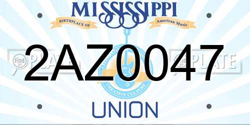 2AZ0047 Mississippi License Plate