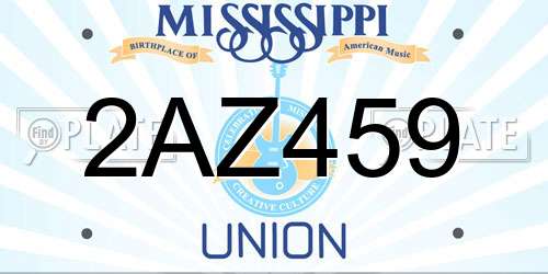 2AZ459 Mississippi License Plate