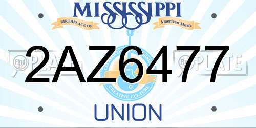 2AZ6477 Mississippi License Plate