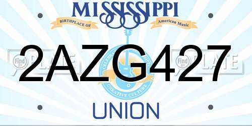 2AZG427 Mississippi License Plate