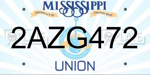 2AZG472 Mississippi License Plate