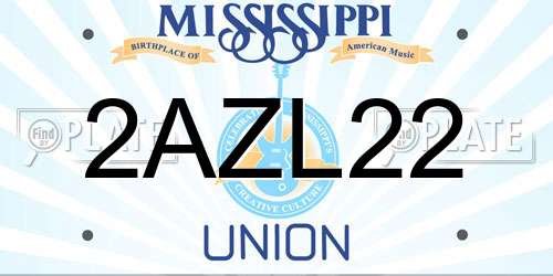 2AZL22 Mississippi License Plate