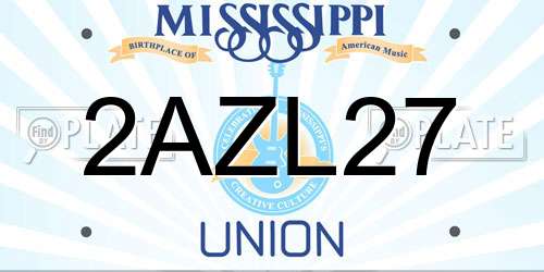 2AZL27 Mississippi License Plate