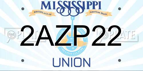 2AZP22 Mississippi License Plate