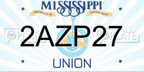 2AZP27 Mississippi License Plate