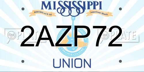2AZP72 Mississippi License Plate