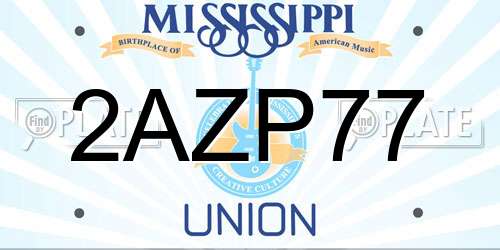 2AZP77 Mississippi License Plate