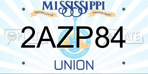 2AZP84 Mississippi License Plate