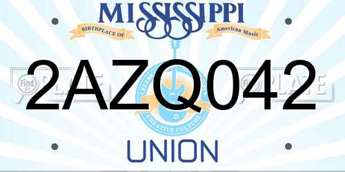 2AZQ042 Mississippi License Plate