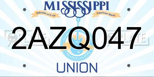 2AZQ047 Mississippi License Plate