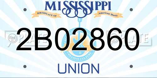 2B02860 Mississippi License Plate