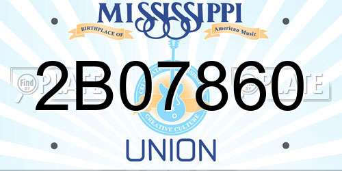 2B07860 Mississippi License Plate