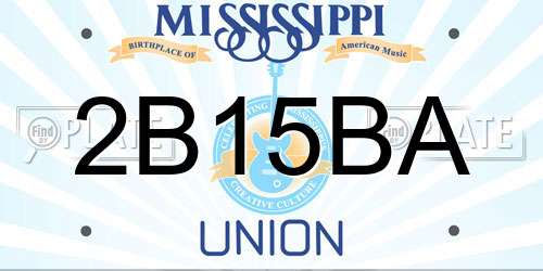 2B15BA Mississippi License Plate
