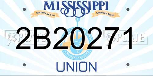 2B20271 Mississippi License Plate